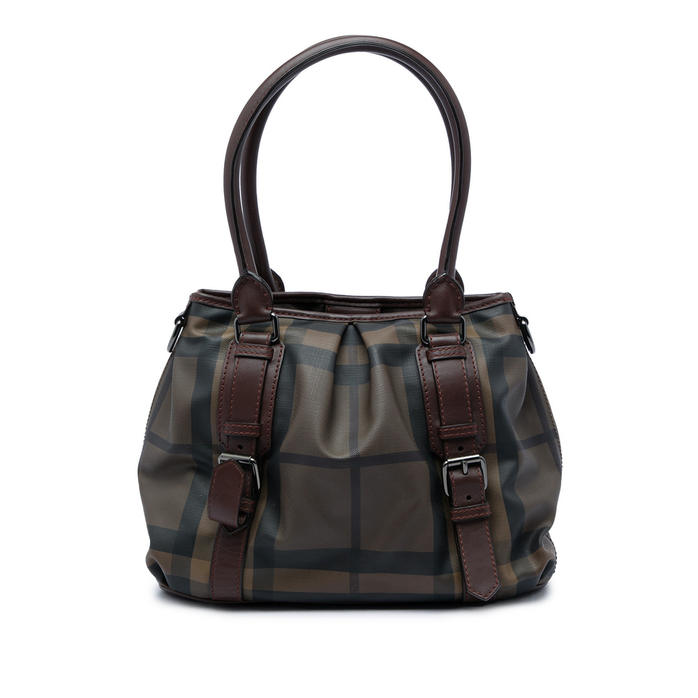 Pre-Loved Burberry Small Smoke Check Coated Canvas Northfield Satchel